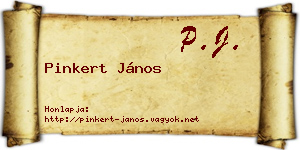 Pinkert János névjegykártya