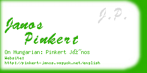 janos pinkert business card